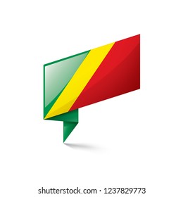 Congo flag, vector illustration on a white background