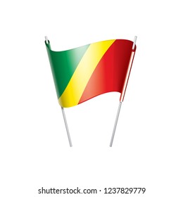 Congo flag, vector illustration on a white background