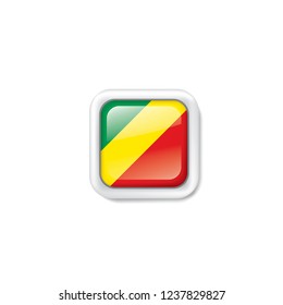 Congo flag, vector illustration on a white background