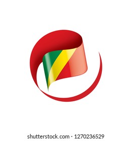 Congo flag, vector illustration on a white background