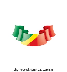 Congo flag, vector illustration on a white background