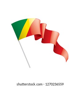 Congo flag, vector illustration on a white background