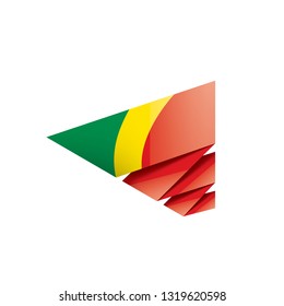 Congo flag, vector illustration on a white background