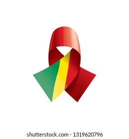 Congo flag, vector illustration on a white background