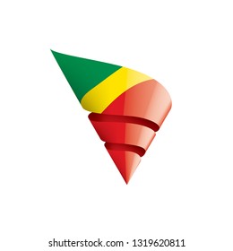 Congo flag, vector illustration on a white background
