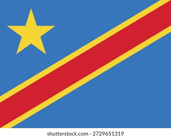 Bandeira do Congo acenando ao vento contra o céu azul durante evento cultural no Congo