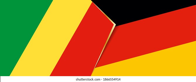 Congo and Germany flags, two vector flags symbol of relationship or confrontation.