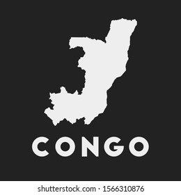Congo icon. Country map on dark background. Stylish Congo map with country name. Vector illustration.