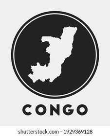 Congo icon. Round logo with country map and title. Stylish Congo badge with map. Vector illustration.