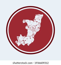 Congo icon. Trendy tech logo of the country. Geometric mesh round design. Technology, internet, network, telecommunication concept. Vector illustration.