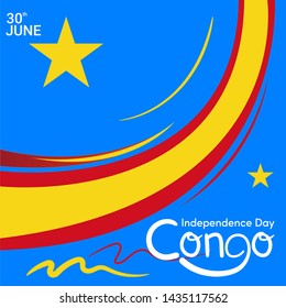 congo independence day 30 june vector poster and background