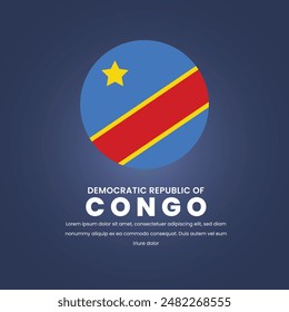 Ilustración vectorial de afiches del Día de la Independencia del Congo. Bandera de la República Democrática del Congo. Plantilla de fondo, Anuncio, tarjeta. 30 de junio