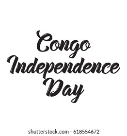 congo independence day, text design. Vector calligraphy. Typography poster. Usable as background.