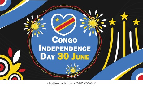 Congo Independence Day vector banner design. Happy Congo Independence Day modern minimal graphic poster illustration.