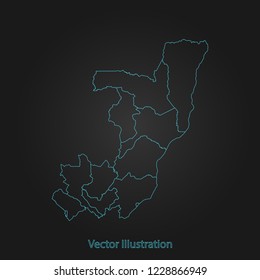 Congo map - Abstract mash line and point scales on dark background with Congo. flat design style, clean and modern. Vector Illustration eps10