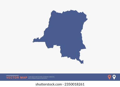 Congo Map - blue abstract style isolated on white background for infographic, design vector.