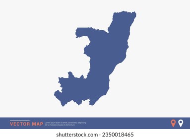 Congo Map - blue abstract style isolated on white background for infographic, design vector.