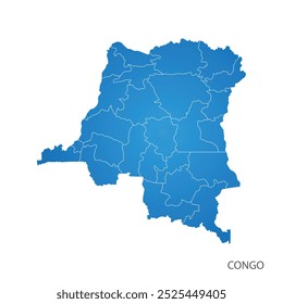mapa congo gradiente azul desenho gráfico ilustração fundo branco isolado