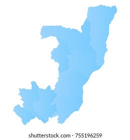 congo map - blue pastel graphic background . Vector illustration eps 10
