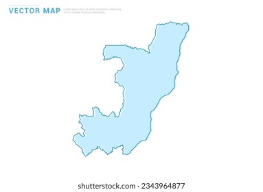Congo map blue silhouette isolated on white background, illustration template vector.