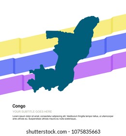 Congo map design with white background vector