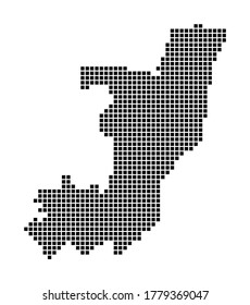 Congo map. Map of Congo in dotted style. Borders of the country filled with rectangles for your design. Vector illustration.