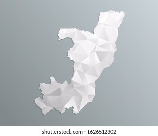 Congo map gray in polygonal style on dark background. isolated vector illustration eps 10.