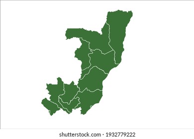 Congo Map Green Color on White Backgound