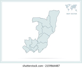 Congo map green vector on white background.