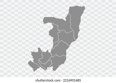 Color gris del mapa del Congo sobre Png de fondo blanco