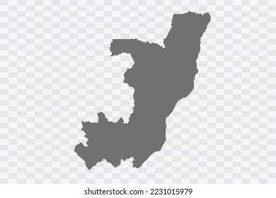 Congo Map grey Color on White no demarcation line Background  Png