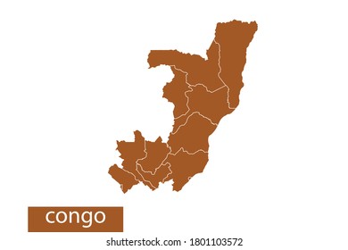 congo map High Detailed on white background. Abstract design vector illustration eps 10. Orange color.