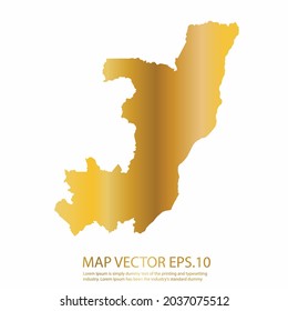 Mapa del Congo Alto detallado sobre el fondo blanco. color de gradiente dorado. Resumen de la ilustración vectorial de diseño eps 10