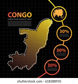 Congo map infographic design template