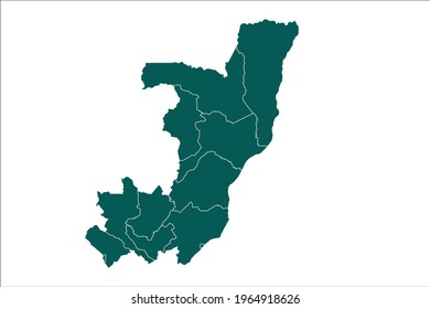 Congo map Olive green Color on White Backgound