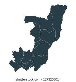Congo map on White background vector, Congo Map Outline Shape Gray on White Vector Illustration, High detailed Gray illustration map Congo.