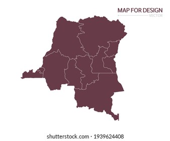 Congo map on white background vector illustration.