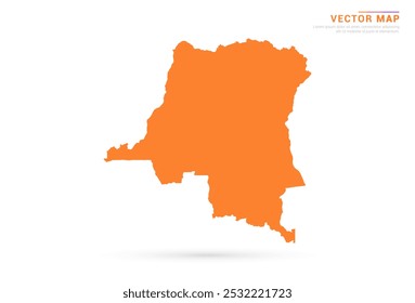 Mapa del Congo - Estilo abstracto anaranjado aislado en el Vector de fondo blanco.
