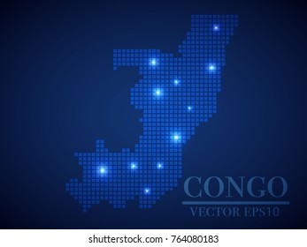 Congo map page symbol for your web site design congo map logo, app, UI. Wire frame 3D mesh polygonal network line, design sphere, dot and structure. 
 Congo map vector illustration eps 10.
