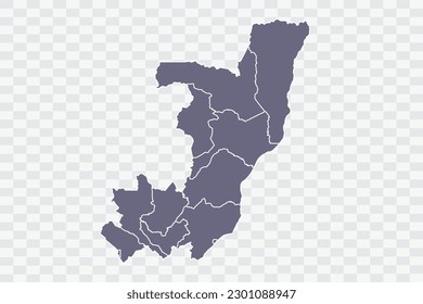 Congo Map pewter Color on White Background quality files Png