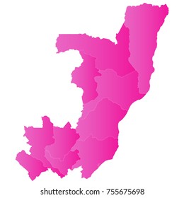 congo map - pink pastel graphic background . Vector illustration eps 10