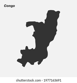 Congo map silhouette. Vector illustration.