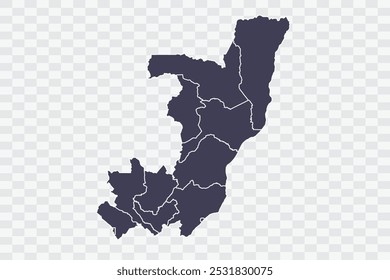 Congo Mapa Slate Color on White Background qualidade arquivos Png