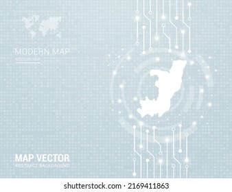 Congo map of technology chip processor background abstract circuit board diagram vector.