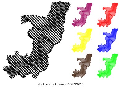 Congo map vector illustration, scribble sketch Republic of the Congo