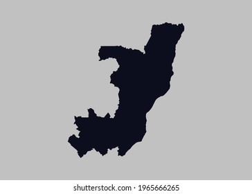 Congo map vector,Not isolated blue color on gray background