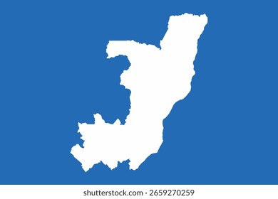 Congo map white color. icon map on blue sky background.