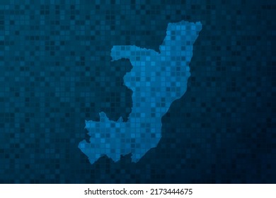 Congo Map - World Map international vector template with technology style isolated on blue pixel background for education, design, website, infographic - Vector illustration eps 10