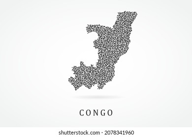 Congo Map - World map vector template with Black grid on white background  for education, infographic, design, website, banner - Vector illustration eps 10