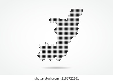 Congo Map - World map vector template with Black pixel, grid, grunge, halftone style isolated on white background for education, infographic, design, banner - Vector illustration eps 10